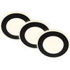 Image de Briloner Gima Set de 3 spots LED encastrables 230V, fonction veilleuse, surfaces et anneaux commutables séparément, fonction mémoire, lumière blanc chaud, noir, Ø9,3 x 3 cm