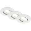 Image de Briloner Kulana A Set de 3 spots LED encastrables 230V, CEE A source lumineuse*, pivotant, plat, blanc, 9 x 2,4 cm