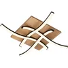 Image de Briloner Vinka Plafonnier LED Vintage,Reproduction bois, forme ondulée, 4 flammes, ON/OFF, noir-bois, 47,5 x 47,5 x 8,5 cm