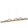 Image de Briloner Vinka Lampe LED suspendue,Reproduction bois, forme de vague, lumière blanche chaude, noir-bois, 98 x 11 x 120 cm