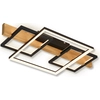 Image de Briloner Cadre Plafonnier LED, lumière indirecte, 3 niveaux de commutation,Reproduction bois, lumière blanche chaude, bois noir, 55 x 30 x 8 cm