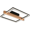 Image de Briloner Moldura Plafonnier LED, intensité lumineuse variable par paliers,Reproduction bois, fonction mémoire, lumière blanc chaud, noir-bois, 43 x 35 x 7,5 cm