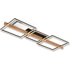 Image de Briloner Moldura Plafonnier LED, intensité lumineuse variable par paliers,Reproduction bois, fonction mémoire, lumière blanche chaude, bois noir, 108 x 35 x 8 cm