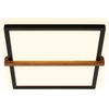 Image de Briloner Remsa Plafonnier à LED, lumière indirecte, plat, application bois, lumière blanche chaude, noir, 29 x 31,5 x 4 cm