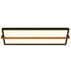 Image de Briloner Remsa Plafonnier LED, lumière indirecte, plat, application bois, lumière blanche chaude, noir, 20 x 60,5 x 4,5 cm