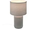 Image de Briloner Ino lampe de table, abat-jour en tissu, interrupteur à câble, pied en céramique, gris, Ø22 x 37,5 cm