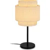 Image de Lampe de table Briloner Papper, abat-jour en raphia, interrupteur tirette, style boh me, douille E27, naturel, 25 x 49,5 cm