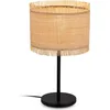 Image de Lampe de table Briloner Borra, abat-jour en paille, interrupteur tirette, style boh me, douille E27, naturel, 25 x 43,5 cm