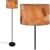Image de Lampadaire Briloner Mata, d cor feuilles, interrupteur au pied, style boh me, douille E27, couleur caf , 35 x 161 cm