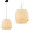 Image de Suspension Briloner Papper, abat-jour en raphia, style boh me, douille E27, naturel, 30 x 12,8 cm