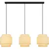 Image de Briloner Papper Lampe à suspendre, abat-jour en raphia, 3 flammes, style boho, douille E27, naturel, 116 x 25 x 128,5 cm