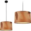 Image de Suspension Briloner Mata, d cor feuilles, style boh me, douille E27, couleur caf , 35 x 128 cm