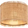 Image de Plafonnier Briloner Borra, abat-jour en paille, style boh me, douille E27, naturel, 40 x 28 cm