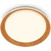 Image de Briloner Ijus LED Plafonnier,Reproduction bois translucide, Bord lumineux élégant, Backlight, Lumière blanche chaude, Bois, Ø43 x 8 cm