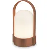 Image de BRILONER ASA Lampe de table LED sans fil dimmable 9x8x15.5 cm 1 W 50 lm 3000 K blanc chaud IP44 batterie USB C marron lampe camping terrasse interieur