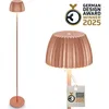 Image de Briloner CHAMP LED Lampadaire sans fil IP44, variateur, tactile, batterie, German Design Award Winner 2025, cuivre, Ø19 x 124 cm