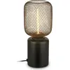 Image de Briloner RIST Lampe de table, maille métallique, interrupteur à câble, douille E27, noir, Ø10 x 25 cm