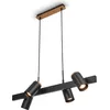 Image de Briloner DUTA Suspension luminaire, orientable, douille GU10, à 4 ampoules, noir bois, 80 x 24,9 x 120 cm