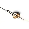 Image de Briloner VINKA LED Plafonnier, profilés d'angle, lumière blanche chaude, noir-bois, 78 x 16 x 6,6 cm