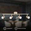 Image de Briloner Plafonnier orientable 60,5cm douille GU10 max. 9W 4 lampes beige - Spot plafond salon couloir cuisine bureau