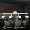 Image de Briloner Plafonnier orientable 60,5cm douille GU10 max. 9W 4 lampes blanc antique - Spot plafond salon couloir cuisine bureau
