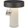 Image de Briloner Lampe De Table Led Sans Fil Ø16x20cm 1w 150lm 3000k Blanc Chaud Solaire Blanc Antique Anthracite - Lampe De Table Salon Couloir Balcon