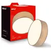 Image de Briloner Plafonnier LED abat-jour en tissu Ø30x10,5 cm rond 16W 1800lm 3 000K blanc chaud taupe - Lustre salon chambre cuisine couloir