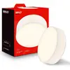 Image de Briloner Plafonnier LED abat-jour en tissu Ø30x10,5 cm rond 16W 1800lm 3 000K blanc chaud blanc - Lustre salon chambre cuisine couloir
