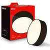 Image de Briloner Plafonnier LED abat-jour en tissu Ø30x10,5 cm rond 16W 1800lm 3 000K blanc chaud noir - Lustre salon chambre cuisine couloir