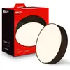 Image de Briloner Plafonnier LED abat-jour en tissu Ø38x10,5 cm rond 24W 2600lm 3 000K blanc chaud noir - Lustre salon chambre cuisine couloir