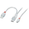 Image de Lindy USB 2.0 2 x A (20cm) / Mini-B 2.0m, USB A, Mini-USB B, mâle/mâle, 2 m