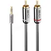 Image de Cable Audio Lindy Cromo Line 2x RCA vers 1x Jack 3,5mm Mâle 10m (Gris) #DEFAULT