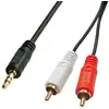 Image de Lindy Câble audio Premium 2 x RCA (Cinch) mâle vers jack 3,5mm mâle, 5m - Neuf