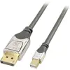 Image de Lindy Displayport Câble De Raccordement 3.00 M Gris [1x Displayport Mâle - 1x Mini Port Display Mâle]