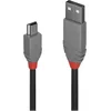 Image de Lindy 36723 câble USB USB 2.0 2 m USB A Mini-USB B Noir, Gris