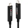 Image de Lindy Câble Hybride Fibre Optique USB Type C Vidéo, 15m, Audio / vidéo uniquement - Neuf