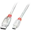 Image de Lindy Câble USB 2.0 A vers Mini-B, transparent, 1m - Neuf
