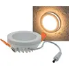 Image de Spot LED encastré avec couronne lumineuse 6W, blanc chaud, 450lm, IP44, blanc