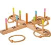 Image de Ringswerp en bois Eichhorn Outdoor - Jeu de lancer d'anneaux Eichholz : 1 croix, 5 anneaux, 9 barres de jeu