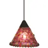 Image de Näve Leuchten Suspension MOSAIK avec E14 Suspension MOSAIK avec E14 Suspension - Suspension mosaïque d:19cm, lampe à suspendre de style rustique, en verre rouge, hauteur 16 cm, Ø 19 cm, douille E14