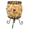 Image de Lampes de table - Lampe de table en mosaïque, lampe de table en métal et en verre de couleur beige, hauteur 17 cm, diamètre 11 cm, culot E14   Interrupteur à câble