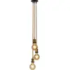 Image de Lampe à suspendre, corde de chanvre, laiton, 3 flammes, H 110 cm