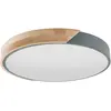 Image de Plafonnier LED, bois, gris brun, rond, D 31 cm