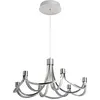 Image de Lampe LED suspendue, métal, nickel, L 55 cm