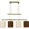 Image de Suspension, métal, textile, laiton mat, L 86 cm