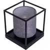 Image de Lampe de table, textile gris, noir, H 17 cm