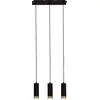 Image de Luminaires Näve - Suspension triple « FRIDU » L : 48 cm Suspension triple « FRIDU » L : 48 cm Suspension - Suspension triple « FRIDU », lampe suspendue de style moderne, en métal noir, hauteur 150 cm, dimensions 48 x 9 cm, douille GU10