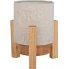 Image de Lampes de table - Lampe de table rechargeable "MADITA", H : 19 cm, lin/naturel. Lampe de table de style scandinave, en bois et textile de couleur naturelle, hauteur 19 cm, diamètre 16,2 cm, avec LED, variateur d'intensité, fonctionnement sur batterie, possibilité de fonctionnement sur secteur, capteur tactile, connecteur USB de type C