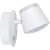 Image de Appliques murales - Applique murale "TONDO" magnétique, blanche, style rétro, en métal et en plastique, blanche, hauteur de 12 cm, dimensions 12 x 14,5 cm, inclut une LED, variateur de luminosité, fonctionnement sur batterie, capteur tactile, connecteur USB Type C