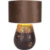 Image de Bronco lampe de table céramique abat-jour textile brun intérieur or